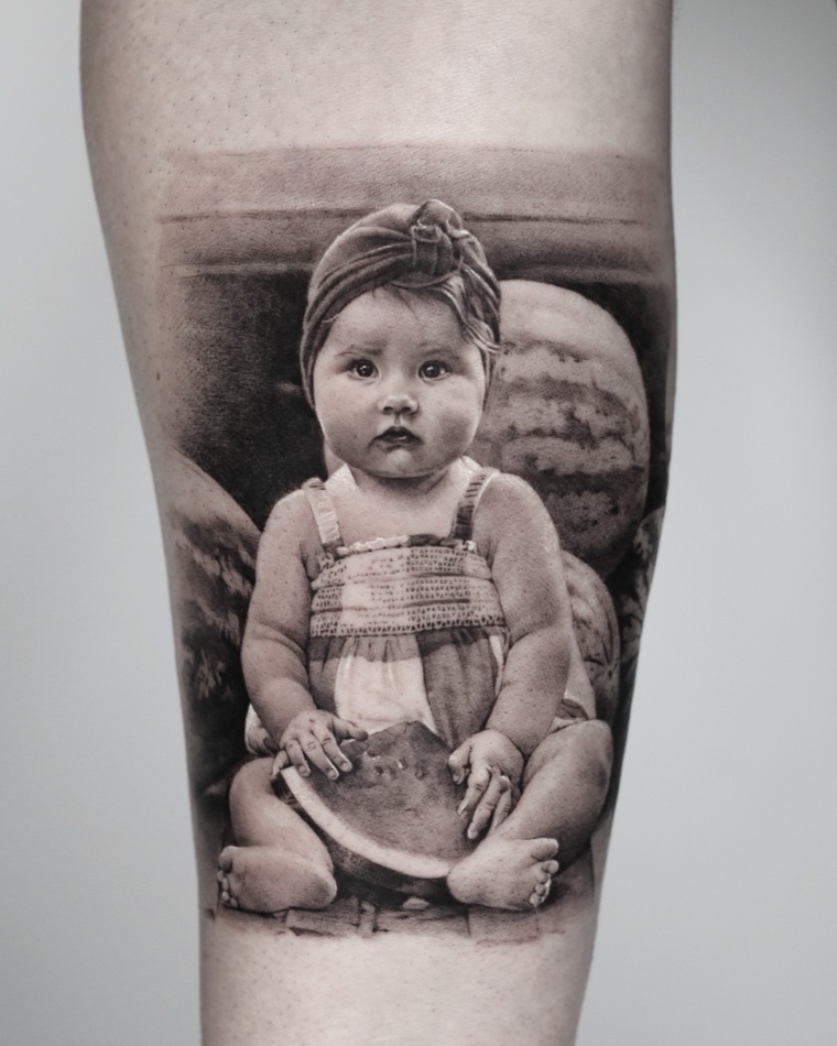Portrait tattoo by Goldy Z