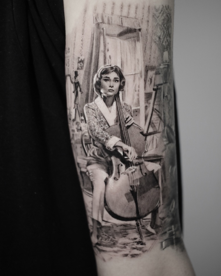 Black and grey realism tattoo by Goldy Z, 4