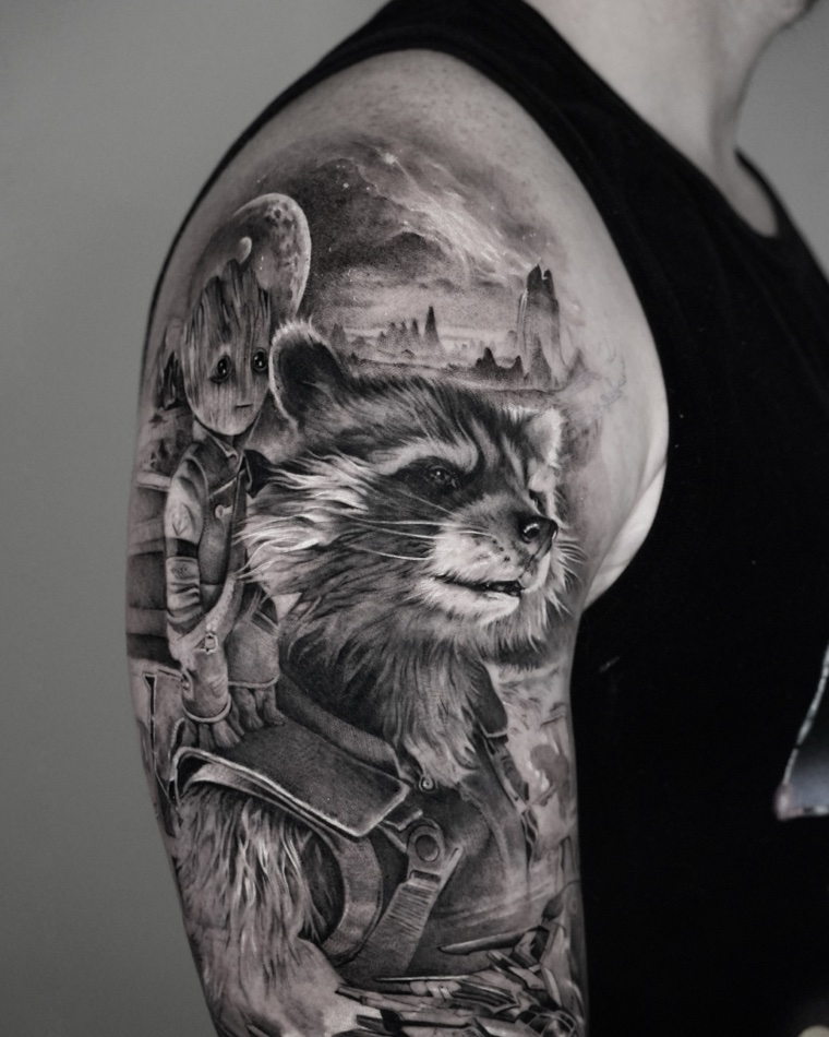 Black and grey realism tattoo by Goldy Z, 14