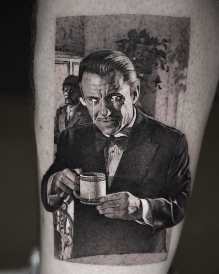 Black and grey realism portrait tattoo by Goldy Z
