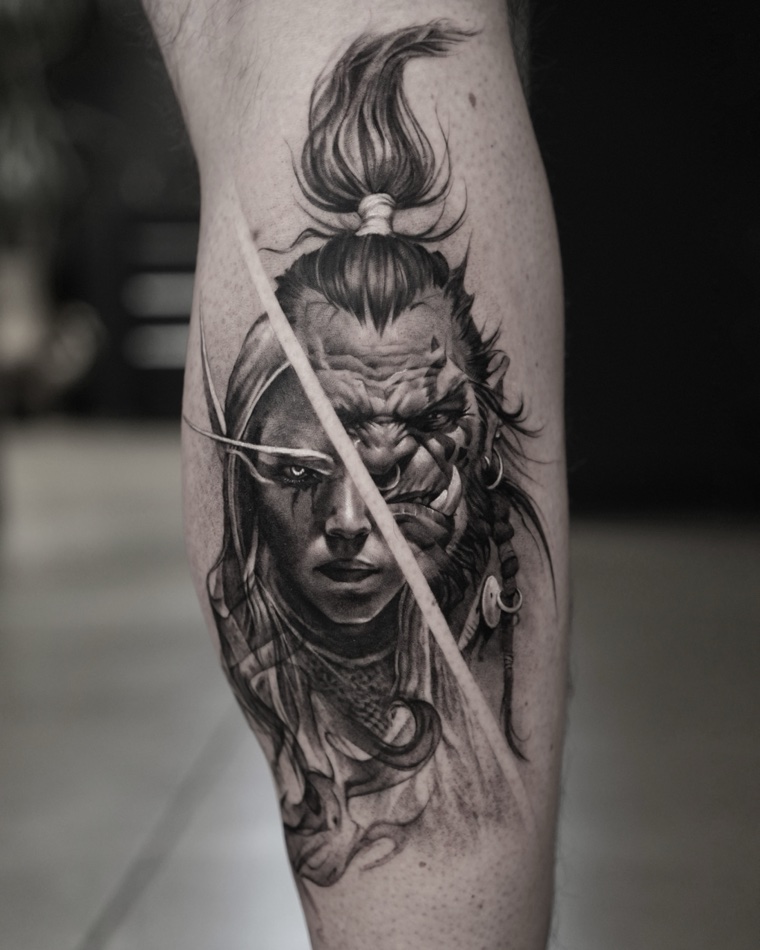 Black and grey realism tattoo by Goldy Z