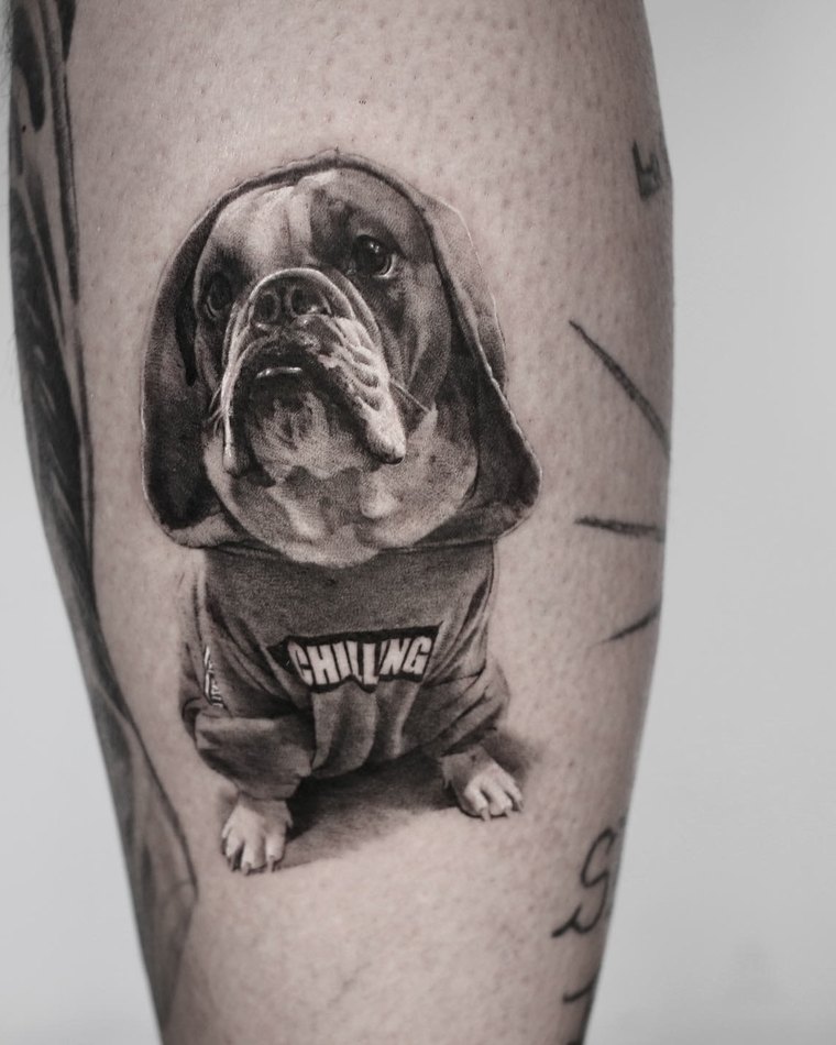 Dog portrait tattoo by Goldy Z, 3