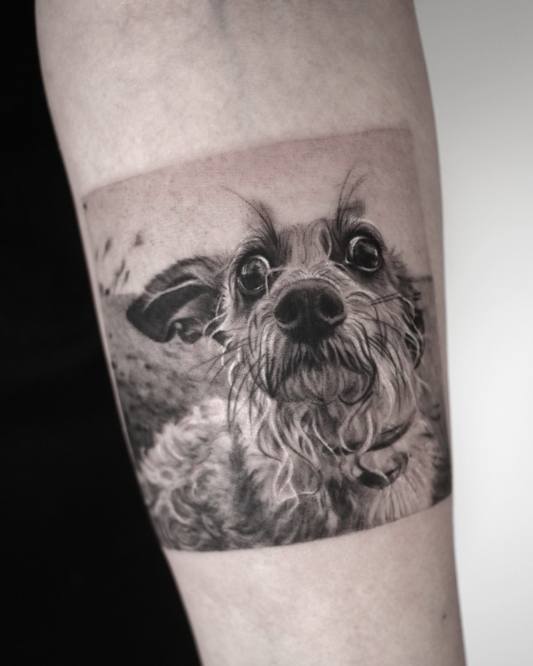 Dog portrait tattoo by Goldy Z, 4