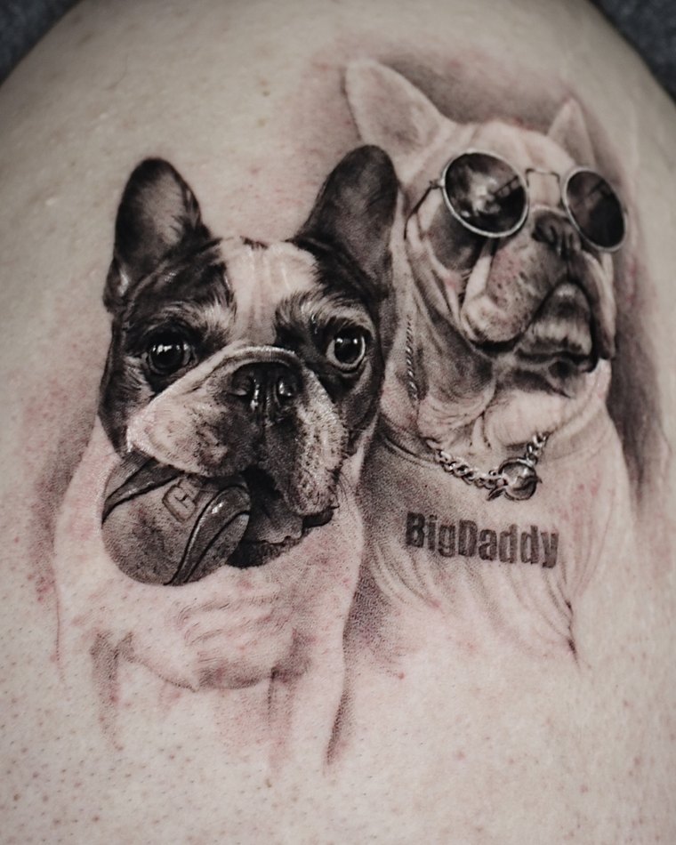 Dog portrait tattoo by Goldy Z, 7