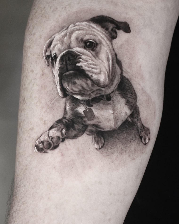 Dog portrait tattoo by Goldy Z, 10