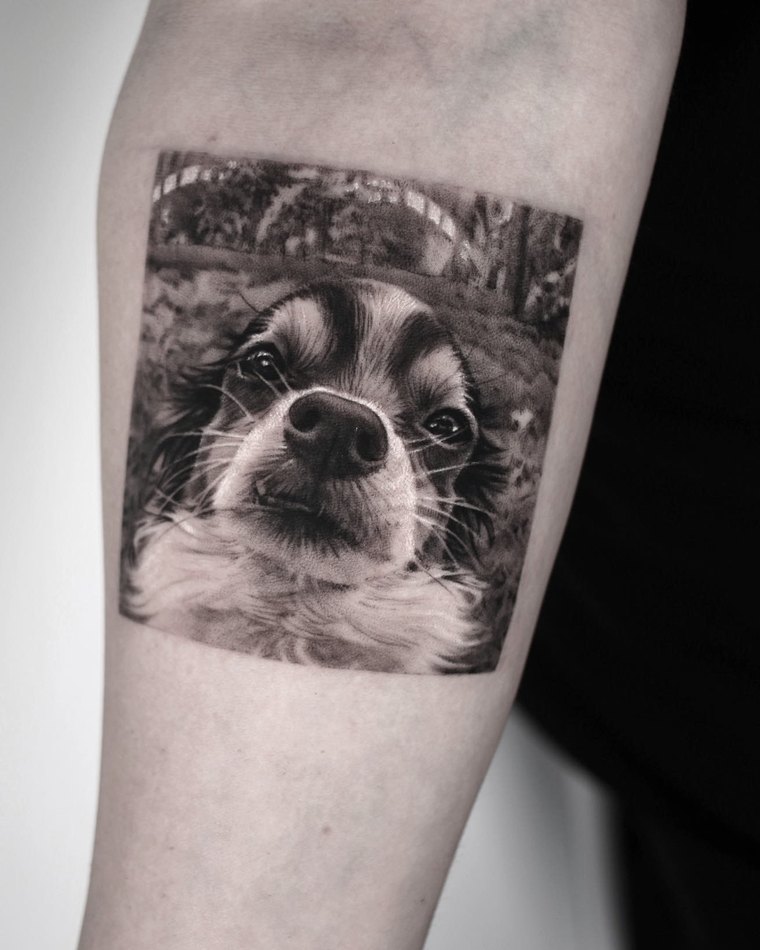 Dog portrait tattoo by Goldy Z, 11