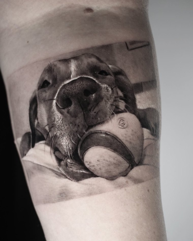 Dog portrait tattoo by Goldy Z, 12