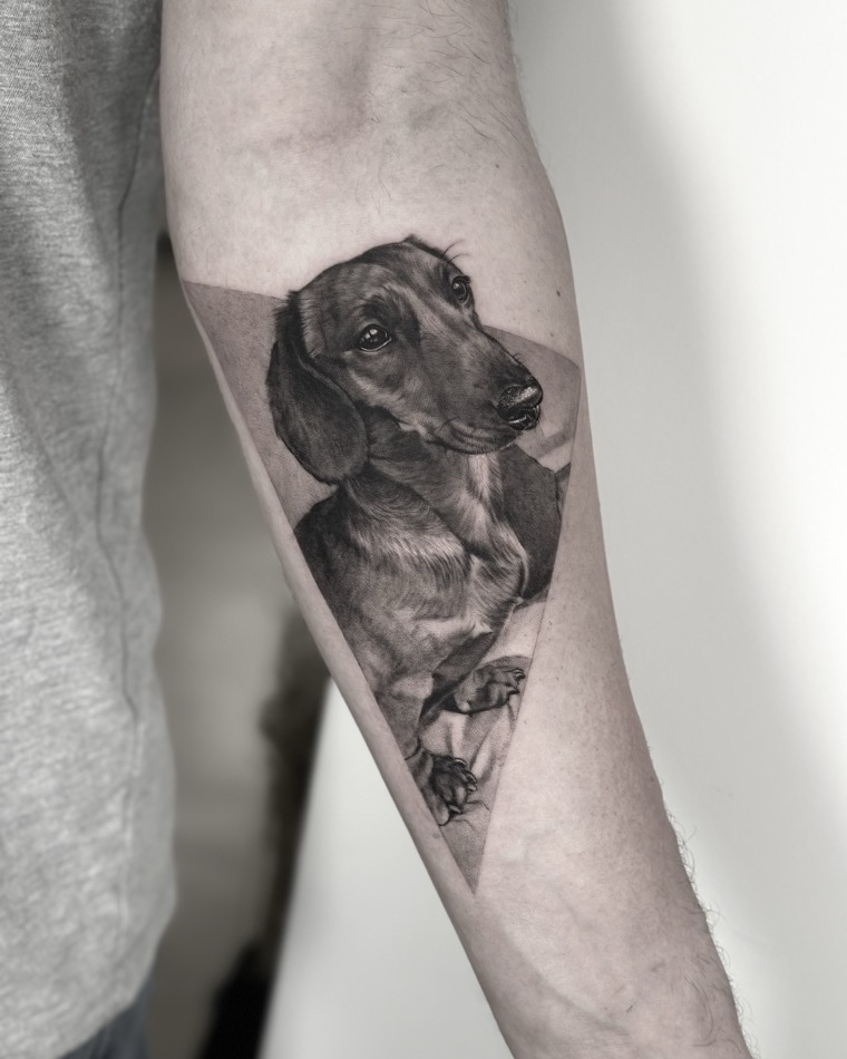 Pet portrait tattoo by Goldy Z, 1