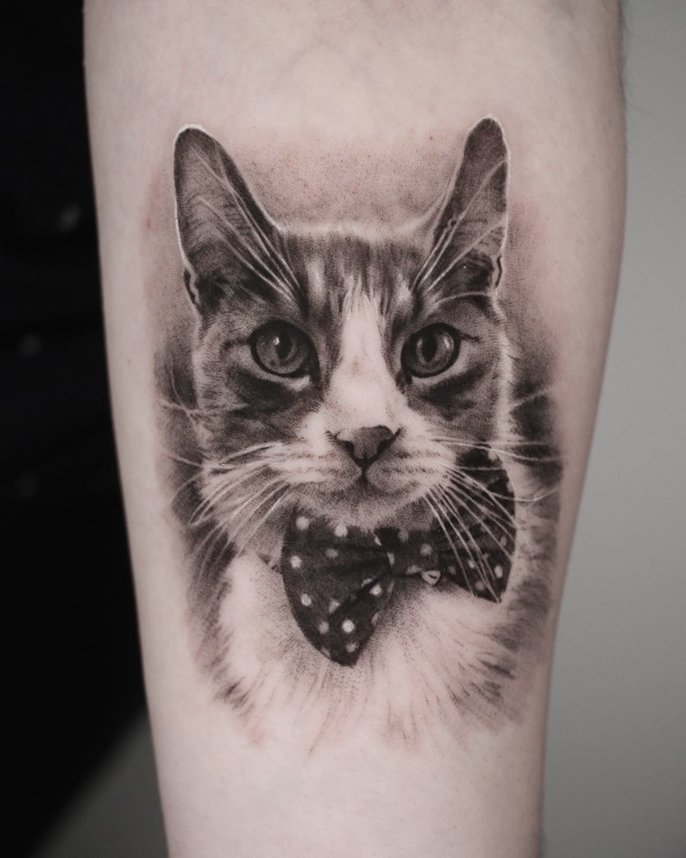 Pet portrait tattoo by Goldy Z, 2