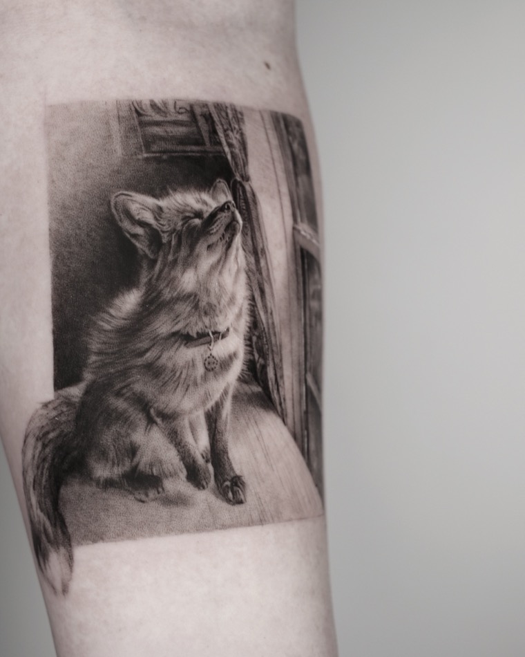 Pet portrait tattoo by Goldy Z, 4