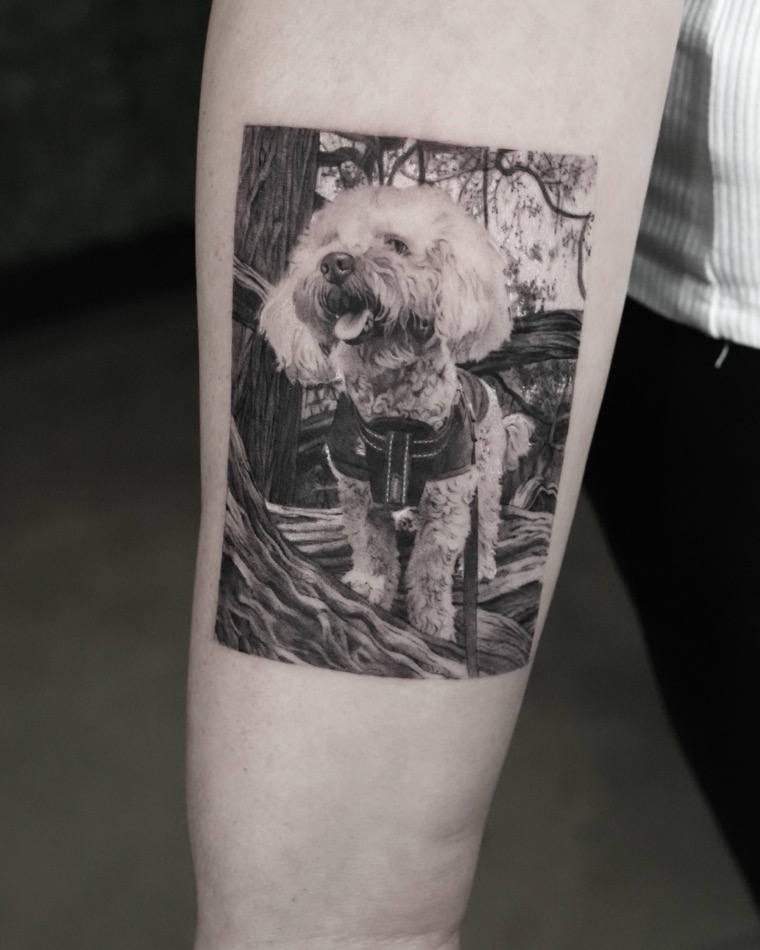 Pet portrait tattoo by Goldy Z, 6
