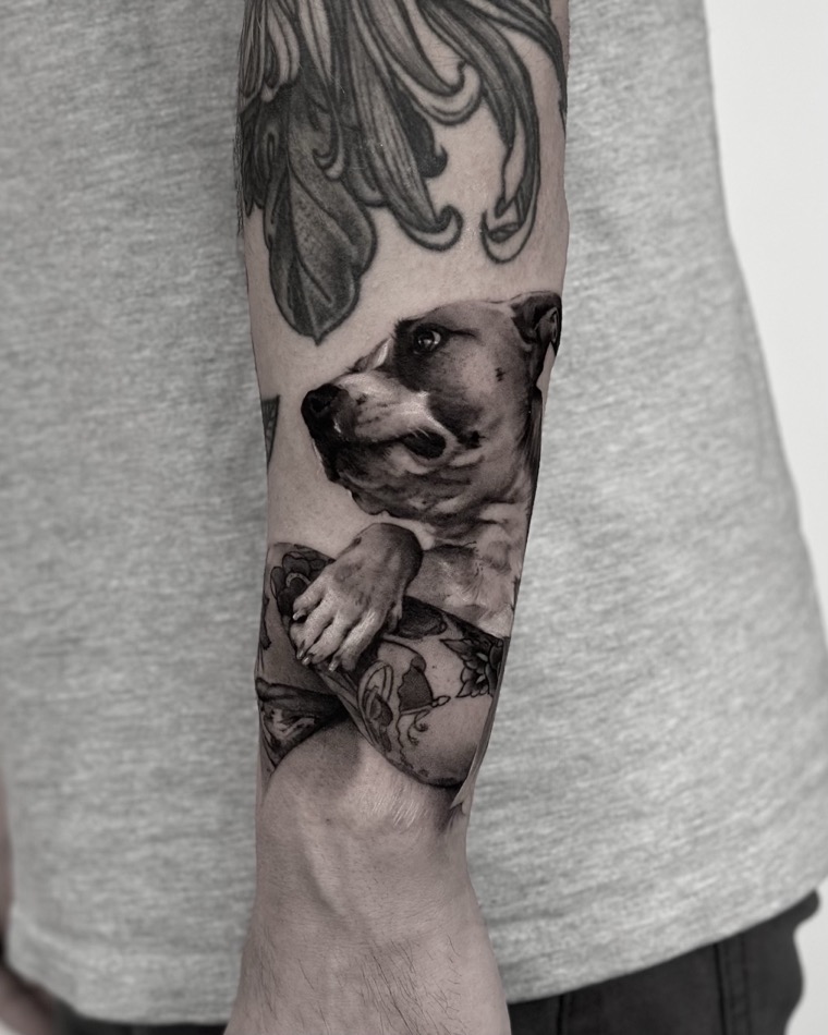 Pet portrait tattoo by Goldy Z, 7